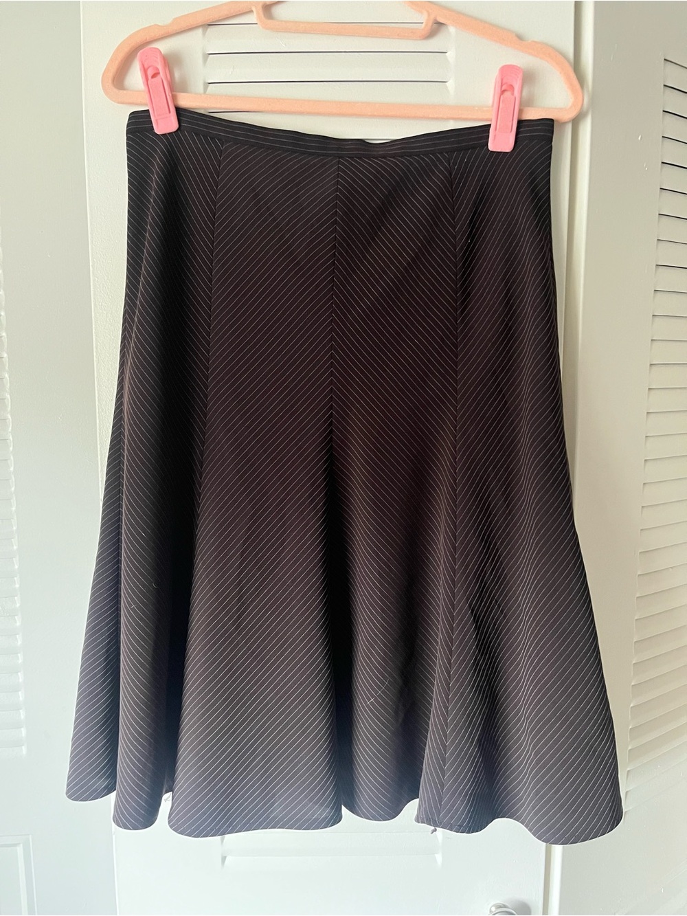 Women's Choclate Pinstripe A-Line Skirt